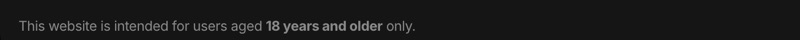 Notice that the website is intended for users aged 18 and older only