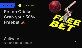 Bet on Cricket promotion with a 50% free bet
