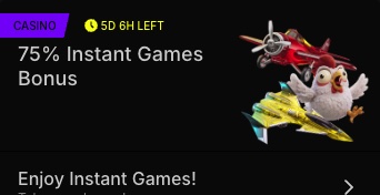 75% Instant Games bonus card